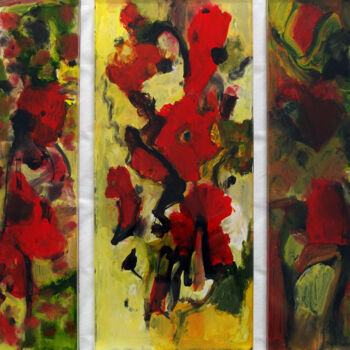 Peinture intitulée "Fleurs formules d'é…" par Muriel Cayet, Œuvre d'art originale, Acrylique