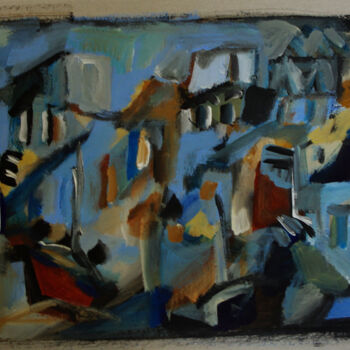 Peinture intitulée "Au tournant des rues" par Muriel Cayet, Œuvre d'art originale, Acrylique