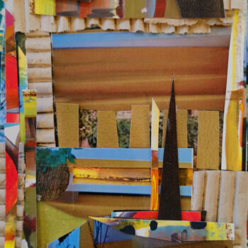 Malarstwo zatytułowany „Partance vibrance” autorstwa Muriel Cayet, Oryginalna praca, Kolaże Zamontowany na Karton