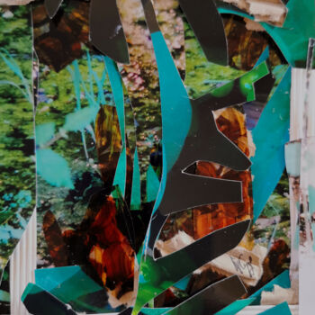 Коллажи под названием "Jungle garden" - Muriel Cayet, Подлинное произведение искусства, Коллажи Установлен на картон
