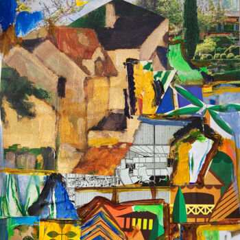 Collages titled "Intemporalités" by Muriel Cayet, Original Artwork, Collages