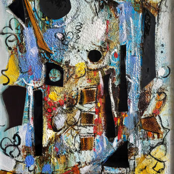 Ζωγραφική με τίτλο "Inspired by Coco" από Muriel Cayet, Αυθεντικά έργα τέχνης, Ακρυλικό Τοποθετήθηκε στο Ξύλινο φορείο σκελε…