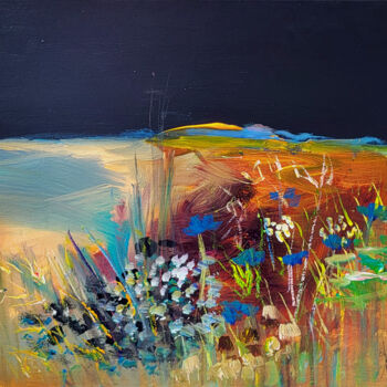 제목이 "Un archipel de fleu…"인 미술작품 Muriel Cayet로, 원작, 아크릴 나무 들것 프레임에 장착됨