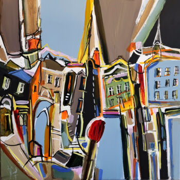 제목이 "Scénographie urbaine"인 미술작품 Muriel Cayet로, 원작, 아크릴 나무 들것 프레임에 장착됨