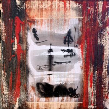 Pintura titulada "La balise rouge" por Muriel Cayet, Obra de arte original