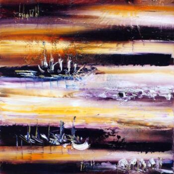 Peinture intitulée "Armor sunset" par Muriel Cayet, Œuvre d'art originale