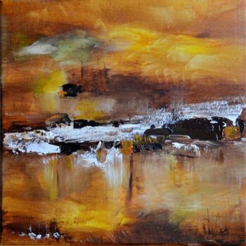 Painting titled "Ocre marine 1" by Muriel Cayet, Original Artwork