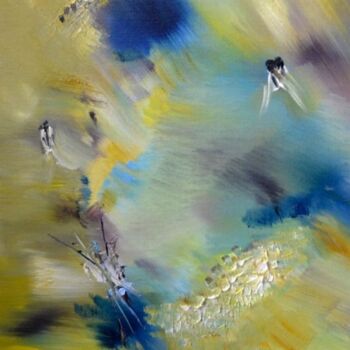 Картина под названием "L'air était bleu" - Muriel Cayet, Подлинное произведение искусства
