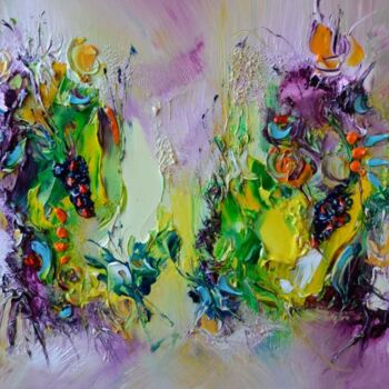 Painting titled "Les floraisons" by Muriel Cayet, Original Artwork