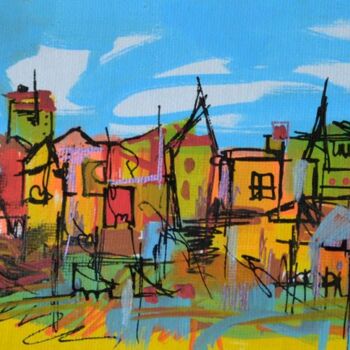 Painting titled "Les tournois" by Muriel Cayet, Original Artwork