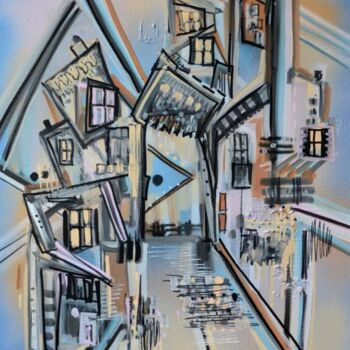 Painting titled "Le quartier de la g…" by Muriel Cayet, Original Artwork