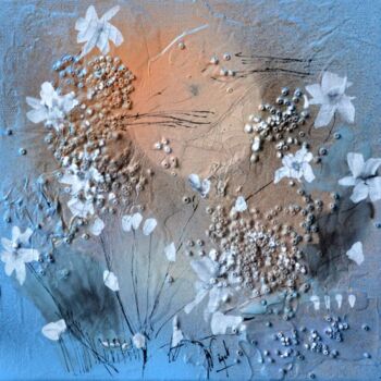 Painting titled "Moonflowers IV" by Muriel Cayet, Original Artwork