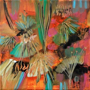 Peinture intitulée "Les fleurs d'Hivaoa" par Muriel Cayet, Œuvre d'art originale