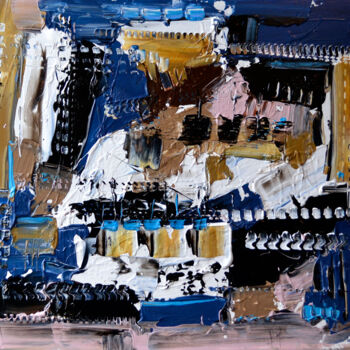 Pittura intitolato "Port indigo" da Muriel Cayet, Opera d'arte originale