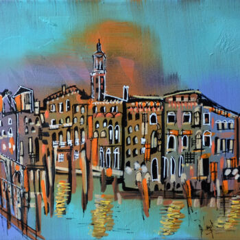 Painting titled "Il tramonto di rial…" by Muriel Cayet, Original Artwork