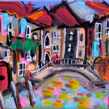 Malerei mit dem Titel "Ponte de l'Aseo" von Muriel Cayet, Original-Kunstwerk