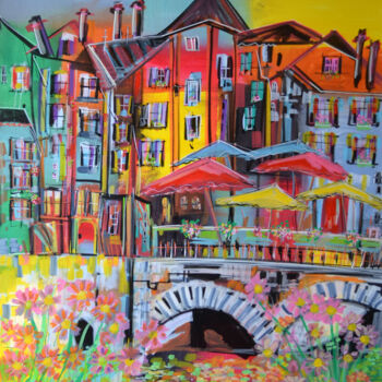 Painting titled "Maison Rouge" by Muriel Cayet, Original Artwork