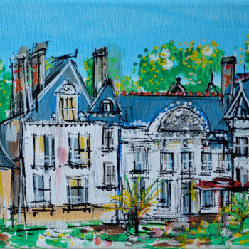 Peinture intitulée "Un château en Pays…" par Muriel Cayet, Œuvre d'art originale