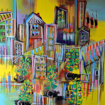 Malerei mit dem Titel "Rue Michelet" von Muriel Cayet, Original-Kunstwerk
