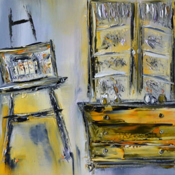 Painting titled "La commode" by Muriel Cayet, Original Artwork