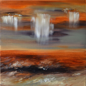 Peinture intitulée "Le ciel est l'eau" par Muriel Cayet, Œuvre d'art originale