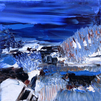Peinture intitulée "Glacier de mer" par Muriel Cayet, Œuvre d'art originale