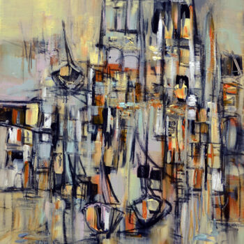 Malerei mit dem Titel "Rue des Gravières" von Muriel Cayet, Original-Kunstwerk, Acryl