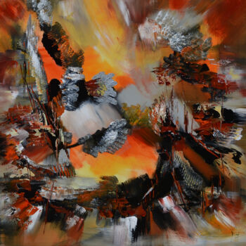 Картина под названием "Une plume dans la c…" - Muriel Cayet, Подлинное произведение искусства, Акрил