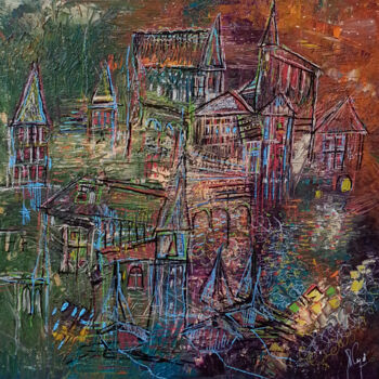 Peinture intitulée "Sur ces terres" par Muriel Cayet, Œuvre d'art originale, Acrylique