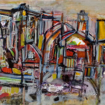 Painting titled "L'atelier de Paul à…" by Muriel Cayet, Original Artwork, Acrylic