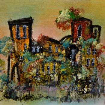 Painting titled "Toscane poétique" by Muriel Cayet, Original Artwork, Acrylic