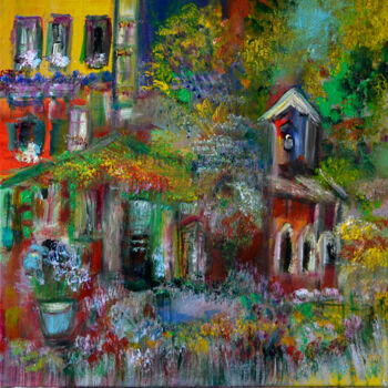 Painting titled "Jardins à souvenirs" by Muriel Cayet, Original Artwork, Acrylic