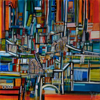 Painting titled "Collection de balco…" by Muriel Cayet, Original Artwork, Acrylic