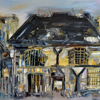 Malarstwo zatytułowany „La maison avait un…” autorstwa Muriel Cayet, Oryginalna praca, Olej
