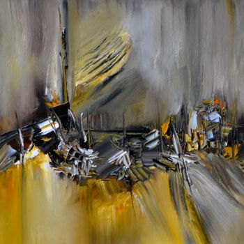 Malerei mit dem Titel "Le bord du soir" von Muriel Cayet, Original-Kunstwerk, Öl
