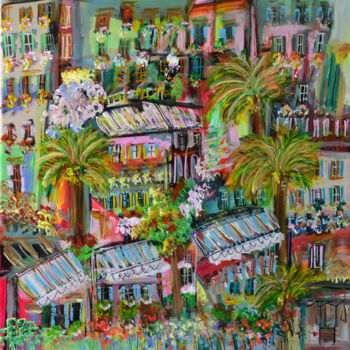 Peinture intitulée "Multicolore contre…" par Muriel Cayet, Œuvre d'art originale, Acrylique