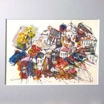 Painting titled "Les temps verbaux" by Muriel Cayet, Original Artwork