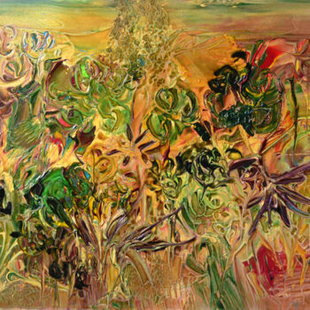 绘画 标题为“Le mystère en fleurs” 由Muriel Cayet, 原创艺术品, 丙烯