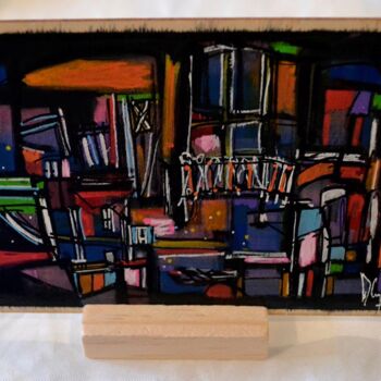 Painting titled "Ardoise N°11 - Acry…" by Muriel Cayet, Original Artwork