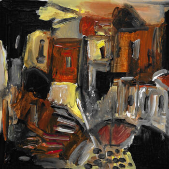 Peinture intitulée "La ville se transfo…" par Muriel Cayet, Œuvre d'art originale