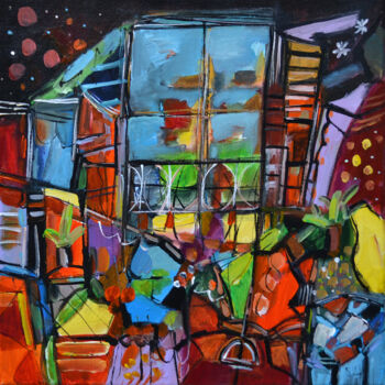 Malerei mit dem Titel "Le patrimoine color…" von Muriel Cayet, Original-Kunstwerk, Acryl