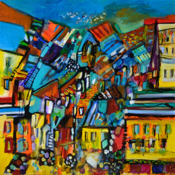 Pittura intitolato "Festa dei colori" da Muriel Cayet, Opera d'arte originale, Acrilico