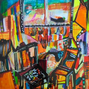 Peinture intitulée "Un endroit pour soi" par Muriel Cayet, Œuvre d'art originale