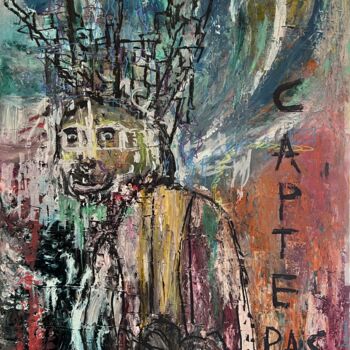 제목이 "Capte pas"인 미술작품 Muriel Deumie로, 원작, 아크릴 나무 들것 프레임에 장착됨