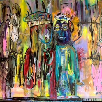 Картина под названием "Cohabitation" - Muriel Deumie, Подлинное произведение искусства, Акрил Установлен на Деревянная рама…