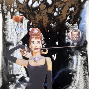 Peinture intitulée "Audrey et la Piqûre…" par Muriel Deumie, Œuvre d'art originale, Bombe aérosol