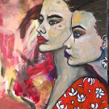Painting titled "Fashion week ou l’a…" by Muriel Ho Paintings, Original Artwork, Acrylic Mounted on Wood Stretcher frame