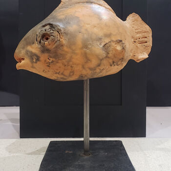 Sculpture titled "Poisson Bubulle" by Muriel Mougeolle, Original Artwork, Clay