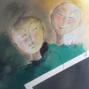 Peinture intitulée "Les amants" par Muriel Paul, Œuvre d'art originale, Acrylique