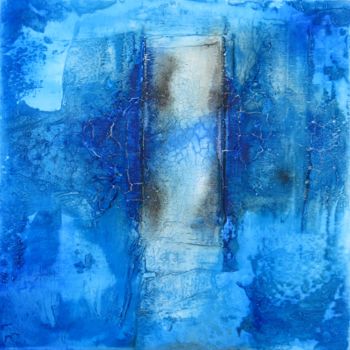 Painting titled "Envie de bleu - ART2" by Muriel Riedel, Original Artwork, Oil